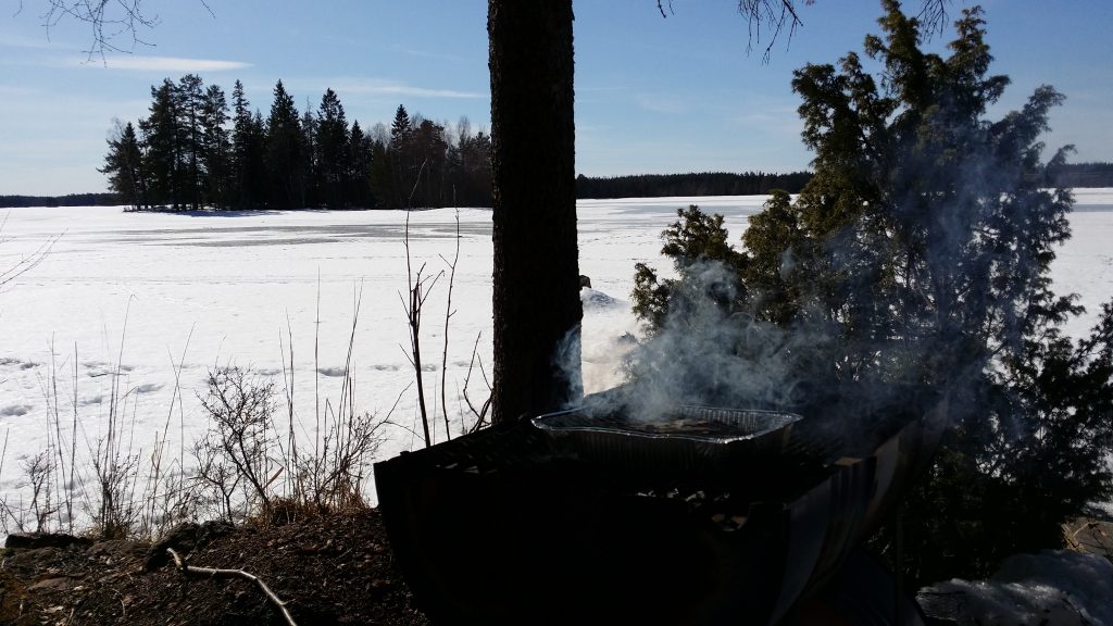 Grillen värms upp